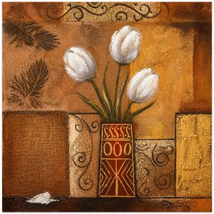 Cuadro florero horizontal 60x60 cm codigo 105