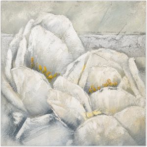 Cuadro flores blancas horizontal 60x60 cm codigo 108