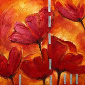Cuadro flores horizontal 60x60 cm codigo 125