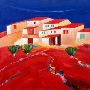 Cuadro casas horizontal 60x60 cm codigo 186